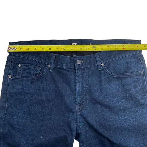 7 For All Mankind Slimmy Men's Dark Wash Jeans Size 36 100% Cotton - Picture 10 of 12